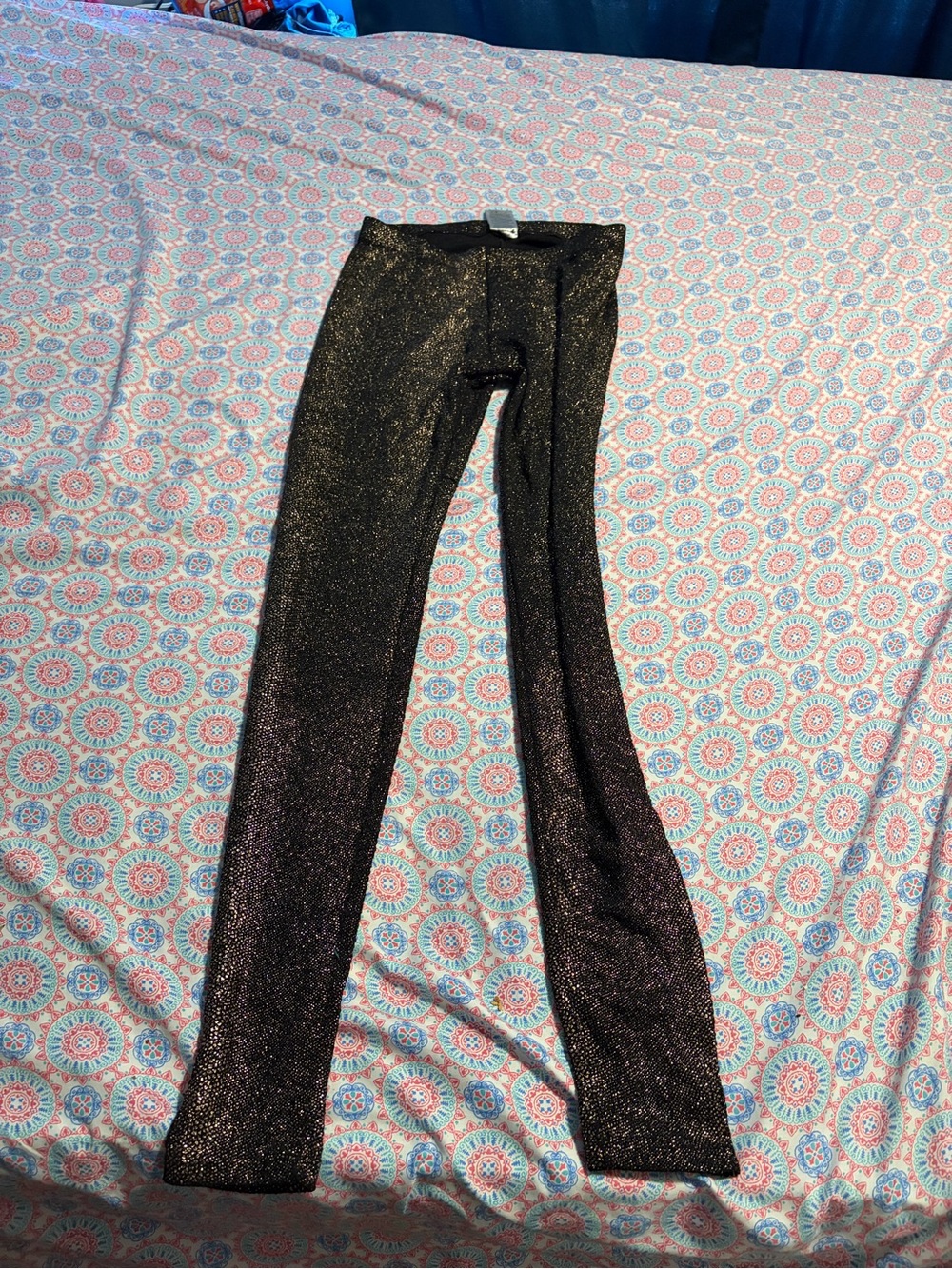 Ardene Black Glitter Flare Leggings